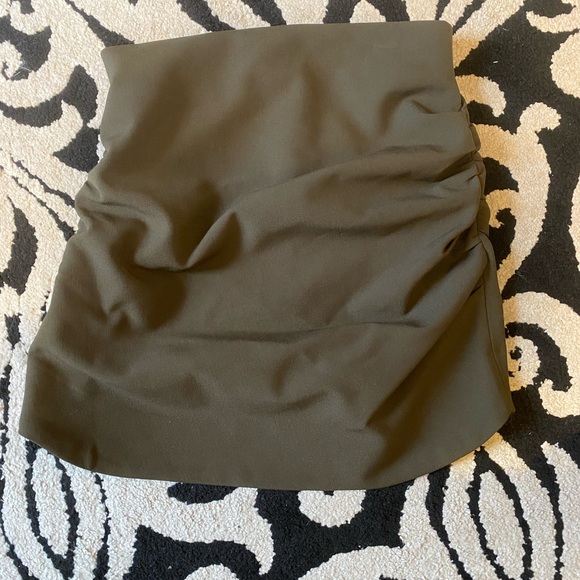 Zara army khaki green mini rouched skirt size Medium - Picture 5 of 6